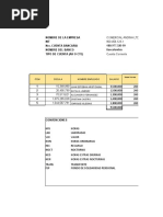 Nombre de La Empresa NIT Nro. Cuenta Bancaria Nombre Del Banco Tipo de Cuenta (Ah O Cte)