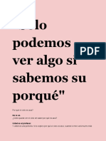 Sólo Podemos Ver Algo Si Sabemos Su Porqué