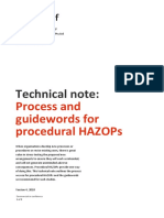 Technical Note:: Process and Guidewords For Procedural Hazops