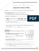 Student Exploration: Phases of Water