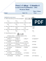 Western Music Grade 9 2nd Term Exam 2021