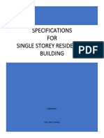 Specifications FOR Single Storey Residential Building: Prepared by