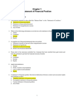 Statement of Financial Position: Quiz 1: Multiple Choice