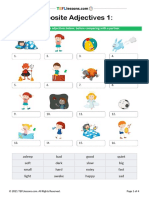 Opposite Adjectives 1:: Ex 1: Match The Pictures To The Adjectives Below, Before Comparing With A Partner