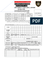 Job Application Form For Recruitment Against of Class-IV (BPS-01 To 04) Vacant in Special Security Unit (SSU) Sindh Police (3746-54)