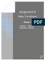 S&D Group Assignment D Sales Territory GRP 1 Final