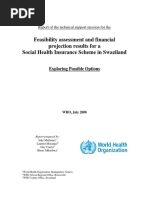 Feasibility Assessment and Financial Projection Results For A Social Health Insurance Scheme in Swaziland