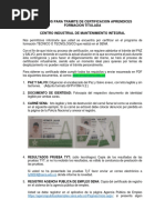 Requisitos para Tramite de Certificacion Aprendices Formacion Titulada