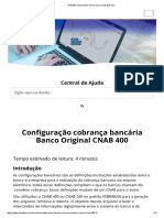 Configuração Cobrança Bancária Banco Original CNAB 400