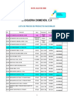 Lista de Precios 06 Julio de 2020