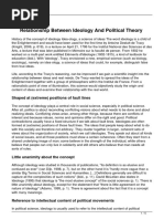 Relationship Between Ideology and Political Theory: Shaped at (Extreme) Positions of Fault Lines