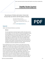 Sexual Abuse of Children With Autism - Factors That Increase Risk and Interfere With Recognition of Abuse - Edelson - Disability Studies Quarterly