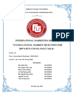 Internatonal Marketing Report "International Market Selection For Idp'S Kun Cocoa Malt Milk"