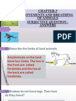 Chapter-3 Movements and Breathing of Animals Subjective Question - Answers