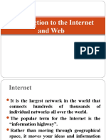 Introduction To The Internet and Web