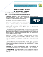 Especificaciones Tecnicas - Plan de Manejo Ambiental