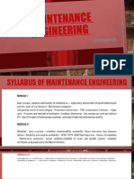 Maintenance Engineering - Introduction