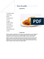 Receta Seco de Pollo