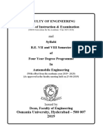 Faculty of Engineering Scheme of Instruction & Examination: Osmania University, Hyderabad - 500 007 2019