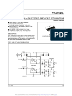 TDA7263L: 6 + 6W Stereo Amplifier With Muting