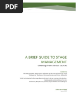 A Brief Guide To Stage Management: Gleanings From Various Sources