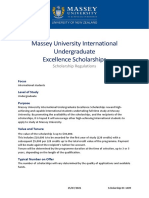 Massey University International Undergraduate Excellence Scholarship 1409