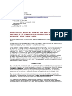 Norma Oficial Mexicana Nom-167-Ssa1-1997, para La Prestacion de Servicios de Asistencia Social para Menores Y Adultos Mayores