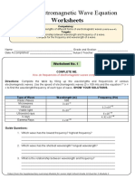 EM Wave Equation Worksheets