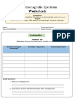 EM Spectrum Worksheets PDF