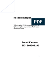 Research Paper: Adopting The RTI Act As A Mechanism To Fight Corruption To Promote Effective Aid Delivery in India'