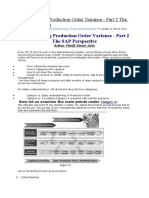 Understanding Production Order Variance