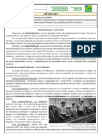 9º GEO Atividade 1 - Industrialização e As Transformações No Trabalho - Professor