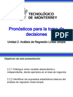 Pronósticos para La Toma de Decisiones: Unidad 2. Análisis de Regresión Lineal Simple