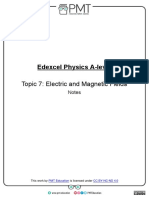 Notes - Topic 7 Electric and Magnetic Fields - Edexcel Physics A-Level