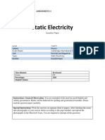 QP YEAR - 9 Physics Assessment-1 Statics Electricity Revised