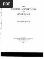 GARDINER, Alan - The Kadesh Inscriptions of Ramesses II