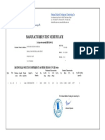 Manufacturer'S Test Certificate: National Builtech Trading and Contracting Co