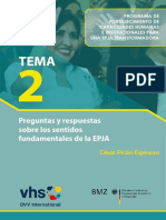 TEMA 2 - Preguntas y Respuestas Sobre Los Sentidos de La EPJA