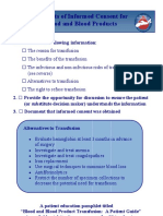 Elements of Informed Consent For Blood and Blood Products