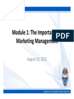 Module 1 The Importance of Marketing Management