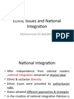 Ethnic Issues and National Integration: Mohammad Ali Babakhel