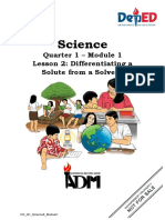 Science: Quarter 1 - Module 1 Lesson 2: Differentiating A Solute From A Solvent