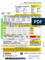 Bill of Supply For Electricity: BSES Yamuna Power Limited