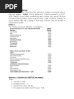 Mother - Please Speak Out: Income Statement For The Year Ended March 31, 2019 ($000s) Net Sales 100,000