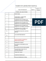 Me 6511 Dynamics of Laboratory Manual