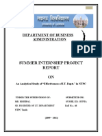 Summer Internship Project ON: Department of Business Administration