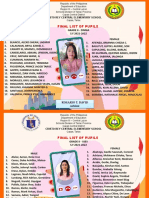 Final List of Pupils: Cristo Rey Central Elementary School