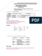 Create Table DEPARTMENT