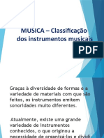 MÚSICA - Classificação de Instrumentos Musicais