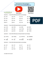 Decimals To Percentages Worksheet